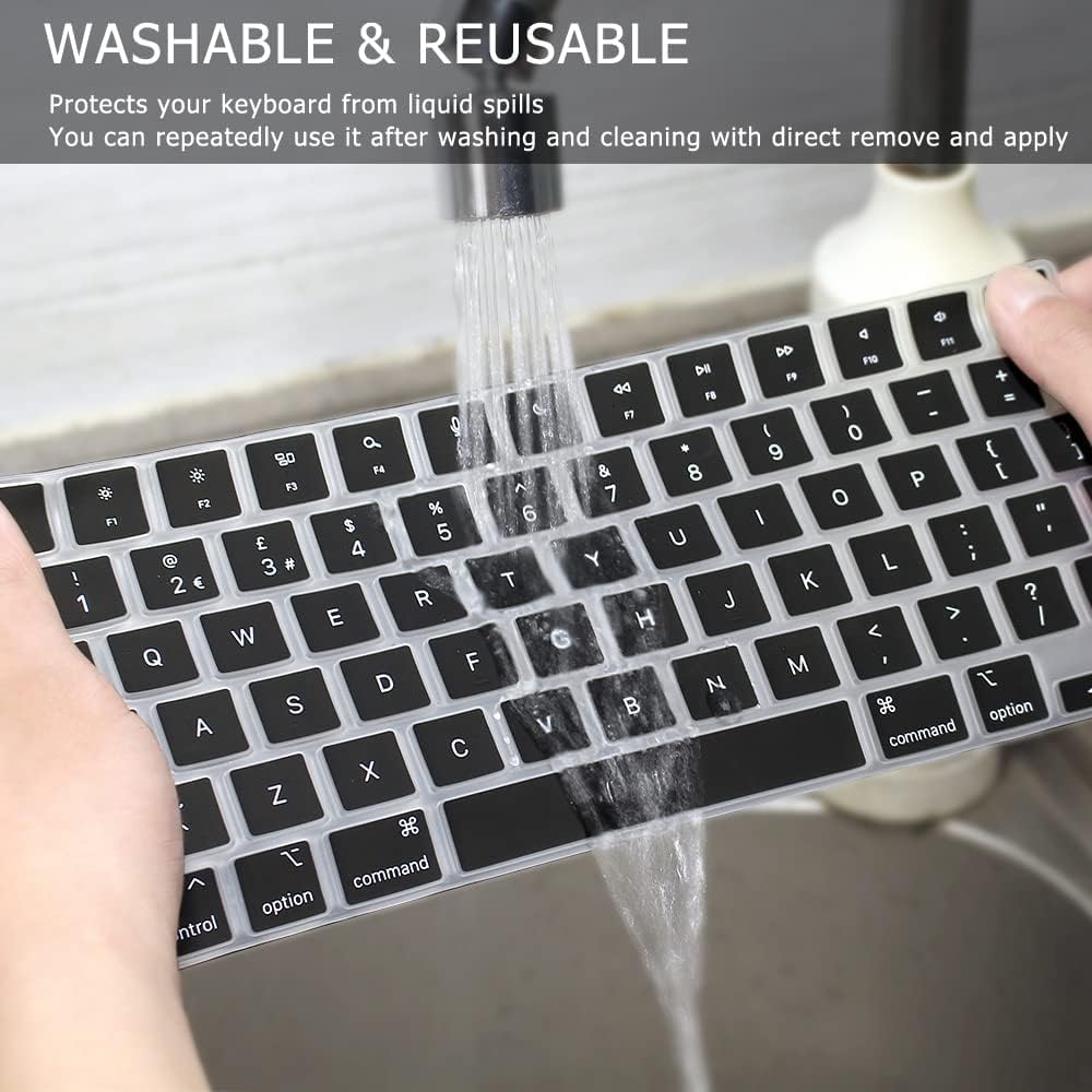 Tastatur Schutz Tastaturschutz aus Silikon für MacBook Neo13 A18/Air 13,6/15 Zoll M5 M4 M3 M2 Chip 2026-2022 Modell A3449 A3448 A3241 A3240 UK/EU Layout Laptop Tastaturhülle Zubehör