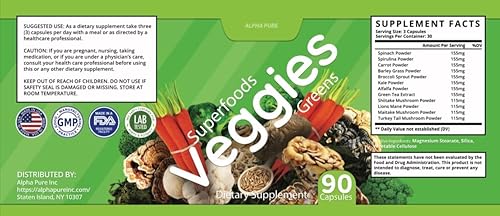 Miniatura 4 de Superfoods Rojos Frutas y Verdes 180 Cápsulas Vegetales Frutas y Vegetales Superalimento | Balance Natural de 90 Cápsulas de Frutas, 90 Cápsulas