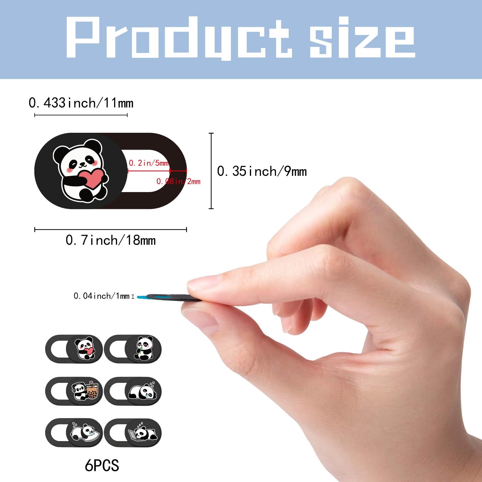 Panda Copriobiettivo Fotocamera Webcam Cover Slide Design Carino Animale Protezione Privacy Laptop Notebook Tablet Telefono Mini PC