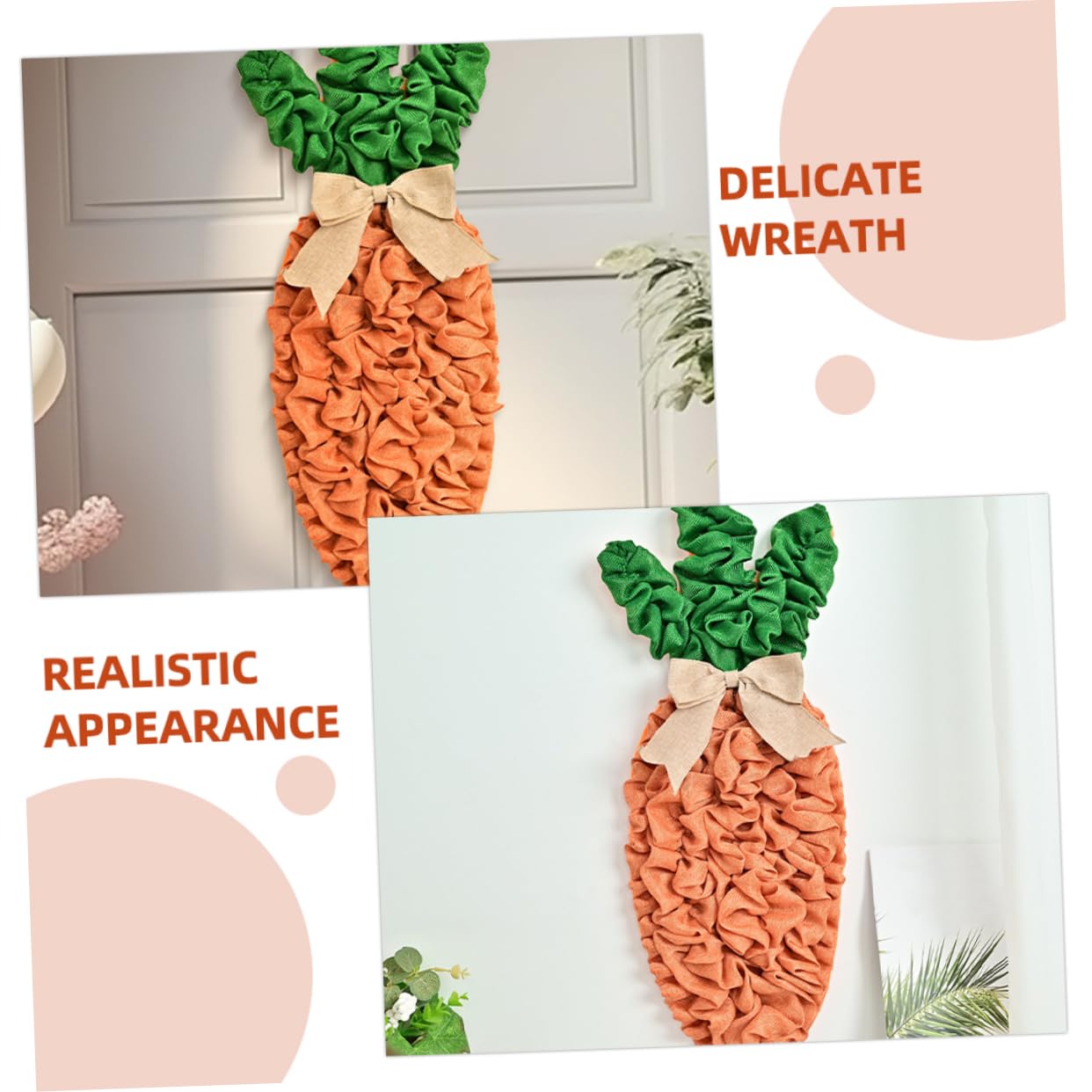 Cabilock ghirlanda pasquale di benvenuto arredamento per la casa ghirlande di porte cameretta culla cam ghirlande per la porta d'ingresso ghirlanda di carota carina di pasqua stoffa