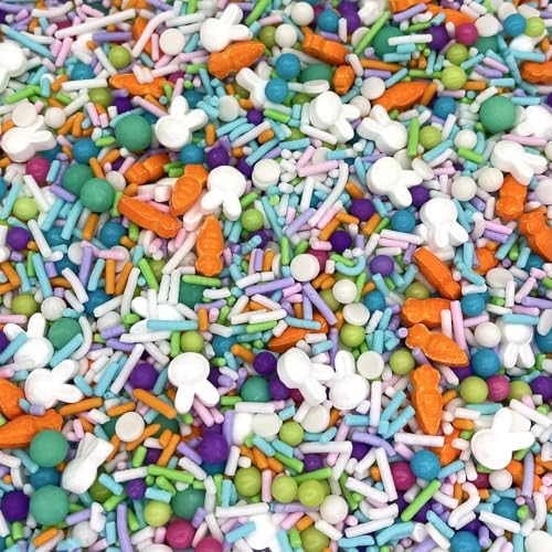 Image of Manvscakes Sprinkles- Edible Cake and Cupcake Sprinkles with Assorted Shapes and Sizes for Parties, Metallic Sprinkle Mix for Cookies, Ice Cream, Cake and Cupcake Decorating, 4 oz (Pastel Easter)
