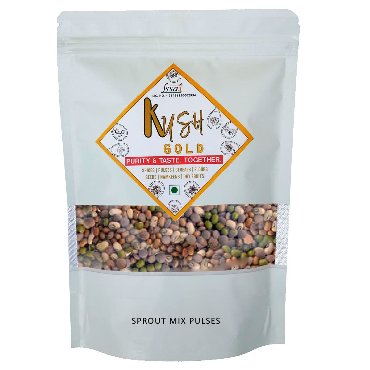 Kush Gold Mixed Whole Pulses for Sprouts/Sprouting Mix Beans (Green Gram, Moth Beans, Cowpea & Whole Red Lentils) (500g Pack) (B09Y93NR54) Amazon Price History, Amazon Price Tracker