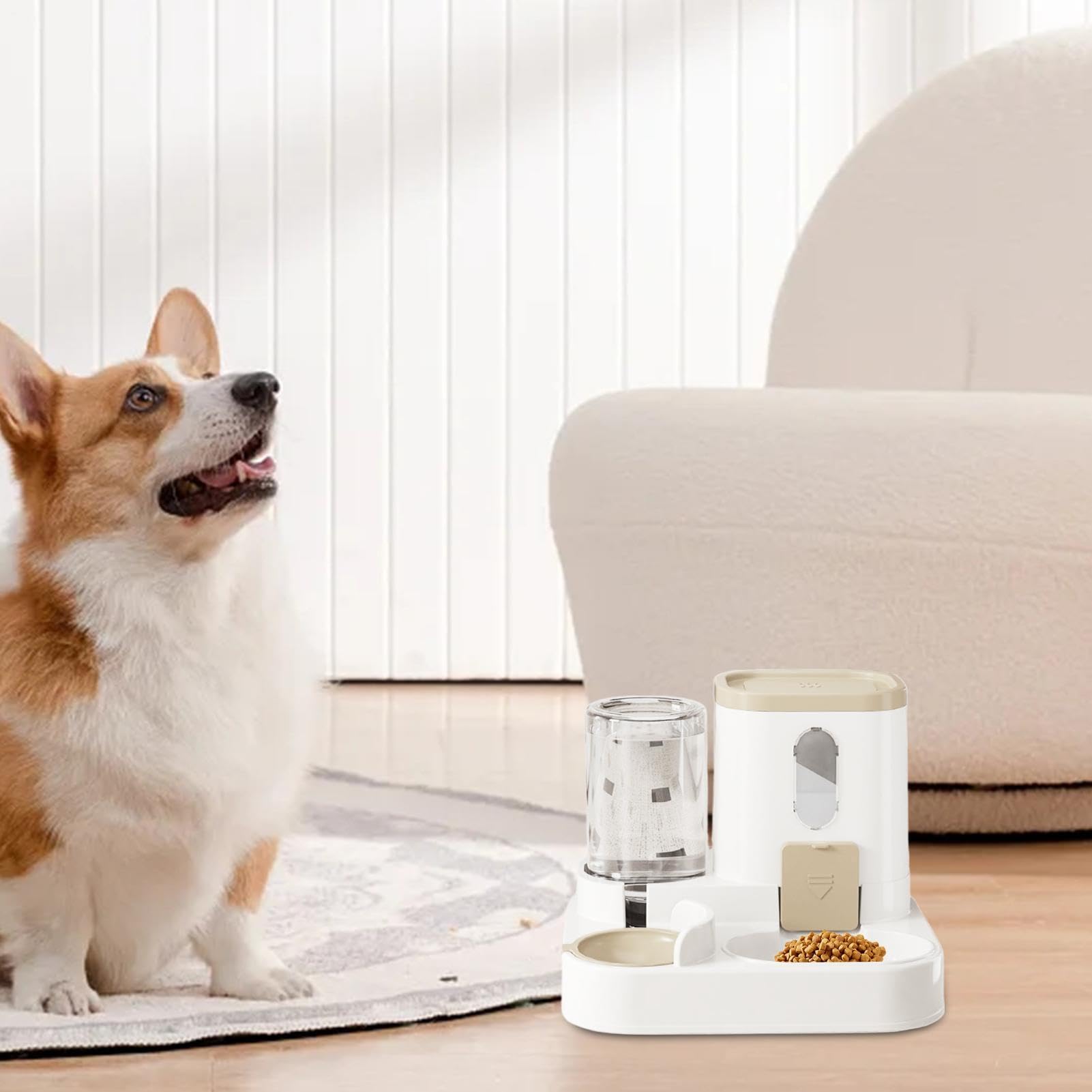 automático para gatos | Dispensador automático de alimentos y cuenco de agua | Alimentador de alimentos y dispensador de agua en juego para gatos, perros y mascotas pequeñas