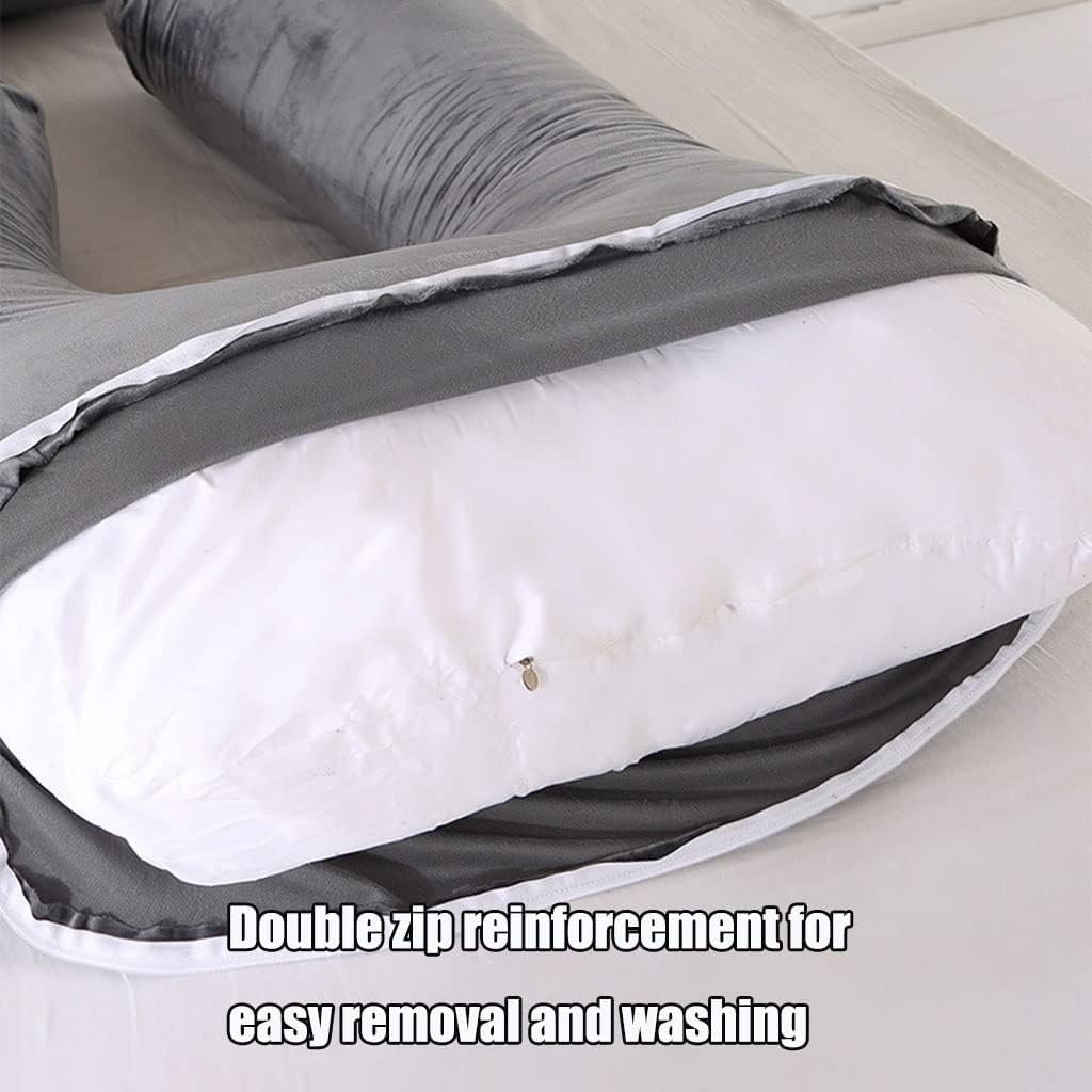Pillow Daddy Schlafkissen,Schwangerschaftskissen,OrthopäDisches SeitenschläFerkissen，SeitenschläFerkissen U FormfüR Frauen Und SeitenschläFer (Schwarz)