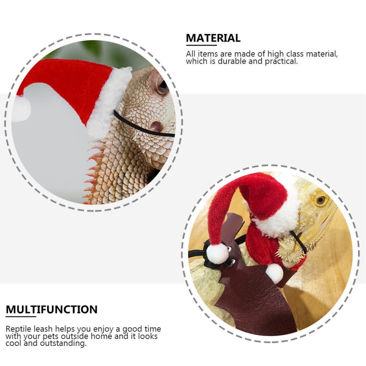 SUPVOX 5sets Accessori Per Rettili Guinzaglio Per Lucertole Cappello e Sciarpa Kit Per Festive e Decorazioni Domestici