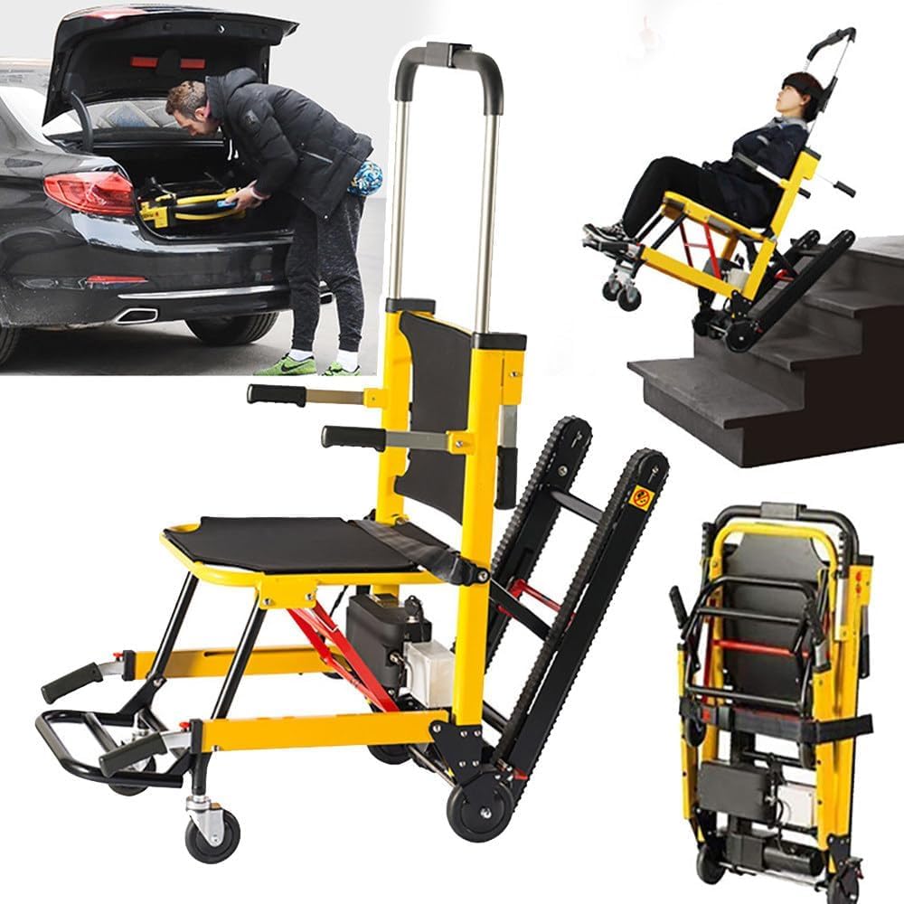 Carro de Mano eléctrico para Subir escaleras, 24 V 13,6 Ah, fácil de Usar, soporta 160 kg, Ideal para Personas Mayores, Pacientes con discapacidad y Transporte de mercancías.