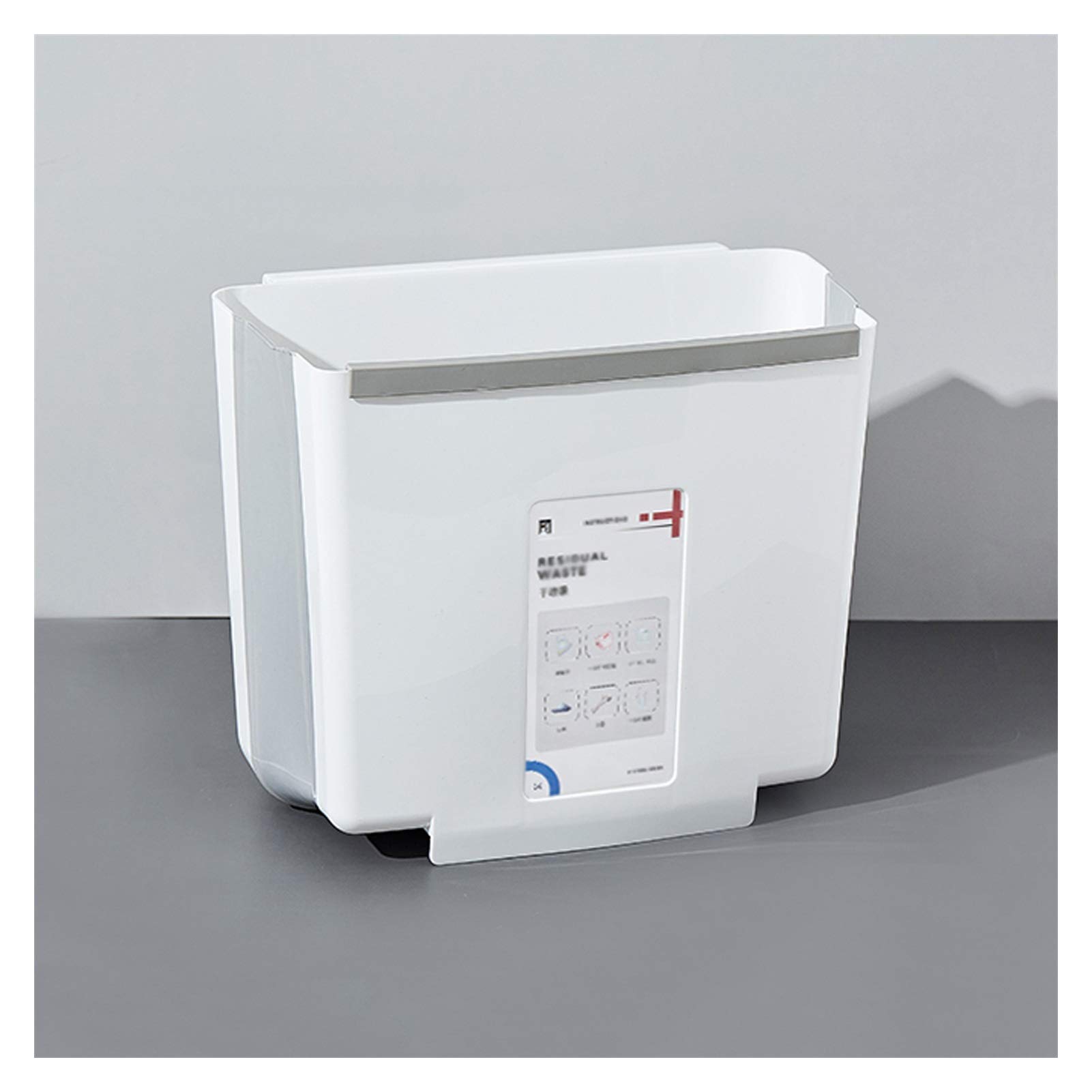Bidone Portarifiuti Semplice spazzatura pieghevole BACK 2,3 GALLON PLASTIC PLASCING BACK CASH for la porta dell'armadio da cucina Piccola parete pieghevole a parete Bin, 4 colori Cestino Carta Stracci
