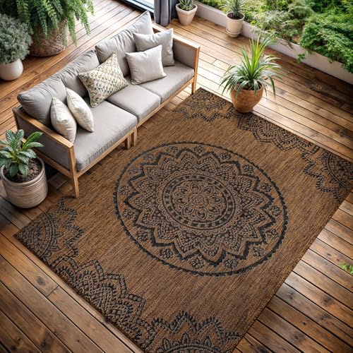 CAMILSON Tapete Exterior 5x7 Medallion Dorado y Negro miniatura 4