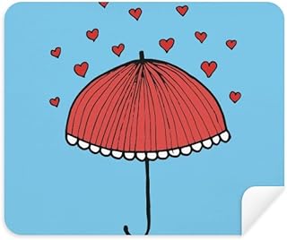 Red Lace Umbrella Heart Weather Cleaning Cloth Screen Cleaner 2pcs Suede Fabric