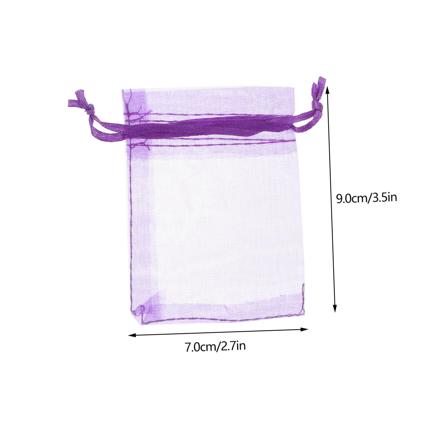 SEWOART 100 Sacchetti Organza Porpora con Coulisse per Regalo e Conservazione, Sacchetti Autoleganti in Organza 7x9 Cm per Feste e Uso Domestico