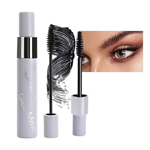 AKARY Máscara de pestañas 2 en 1 impermeable y a prueba de manchas, máscara negra para un efecto natural de alargamiento y espesamiento, extensiones
