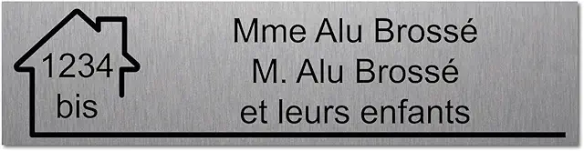 Plaque gravée autocollante pour boîte aux lettres personnalisée 10x2,5cm