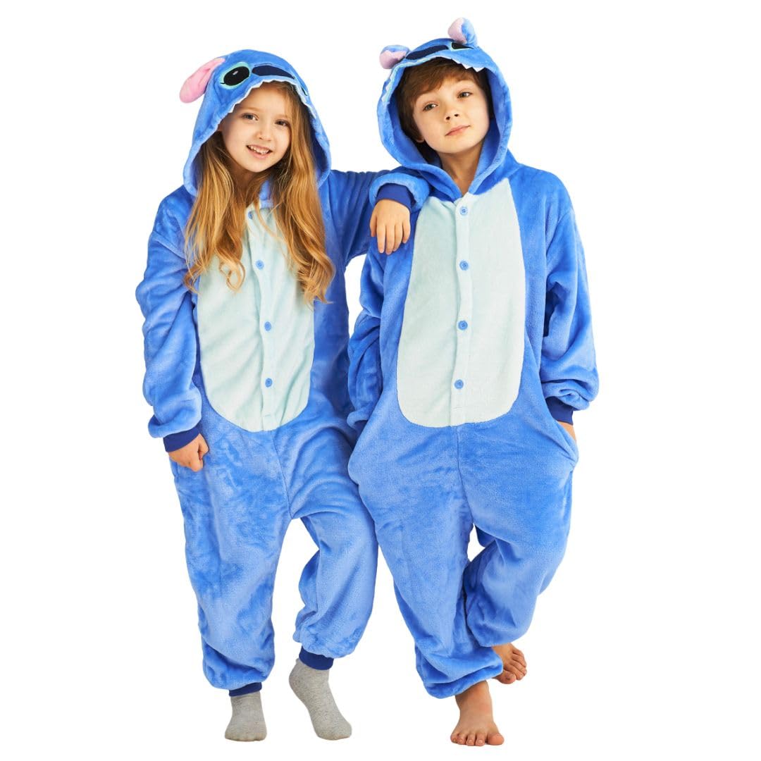 Stitch Kigurumi Pigiama Onesie per Adulti - Peluche Pigiama Unisex Animali Taglie 95-145 cm
