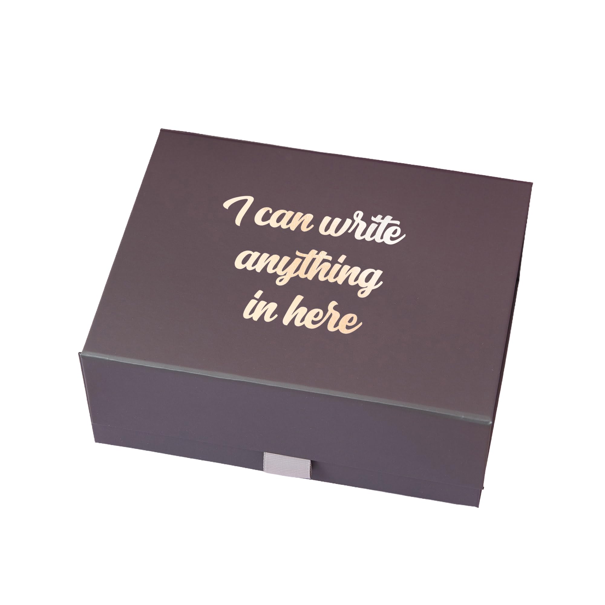 Pink Positive Personalised Gift Box | Deep Grey | Real Gold or Silver Foil | Magnetic Lid