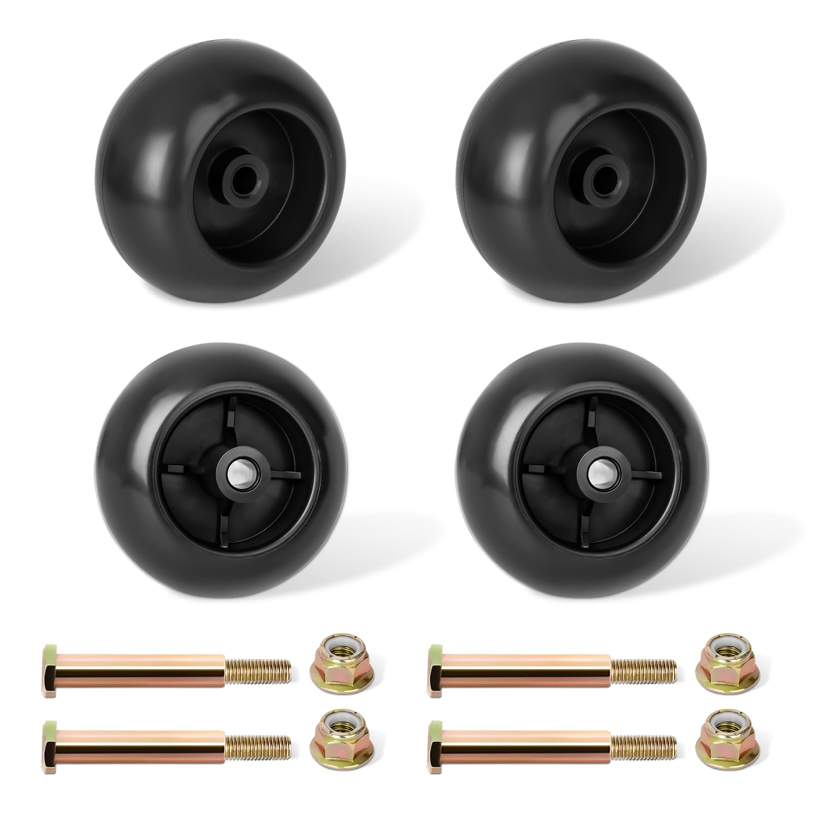 753-04856A Ruedas de cubierta para cortacésped Craftsman – Rodillos de cubierta para Craftsman HU Cub Cad JD tractor cortacésped, funciona con cubierta de 54 pulgadas 48 pulgadas, reemplaza
