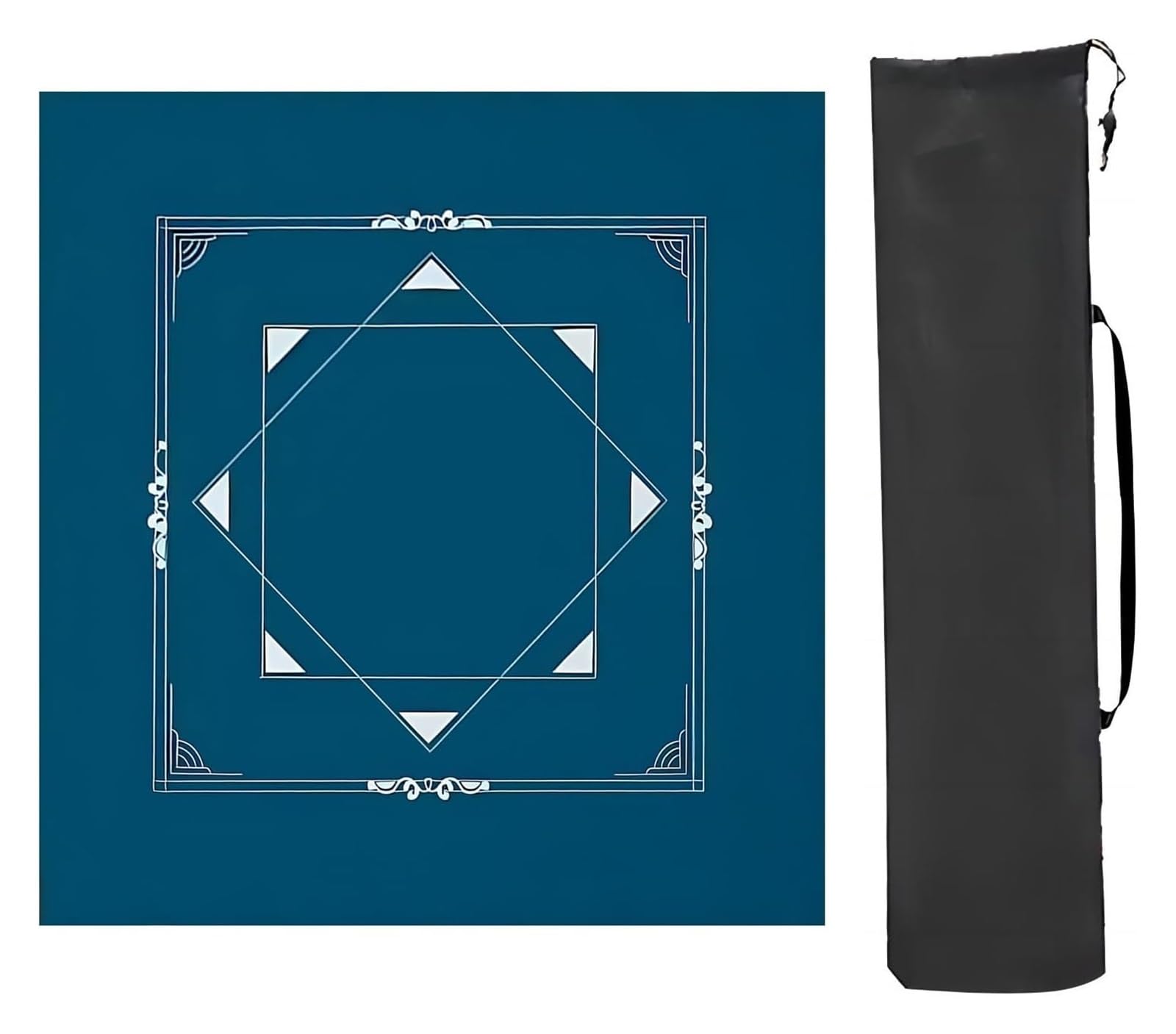 Tapis de Poker, Tapis de Table Majong Mat, Mahjong carré pour, antidérapant et réduction du Bruit(Blu,80x80cm(31.49x31.49in))