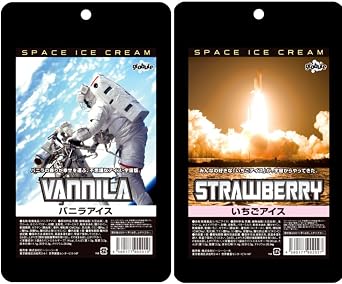 Space Food, Ice Set, Vanilla, Strawberry, Sweets, Dessert, Freeze Dried, Preserved Food, Disaster Prevention, Emergency Food, Compare to Food, 1 Bag Each Vanilla + Strawberry