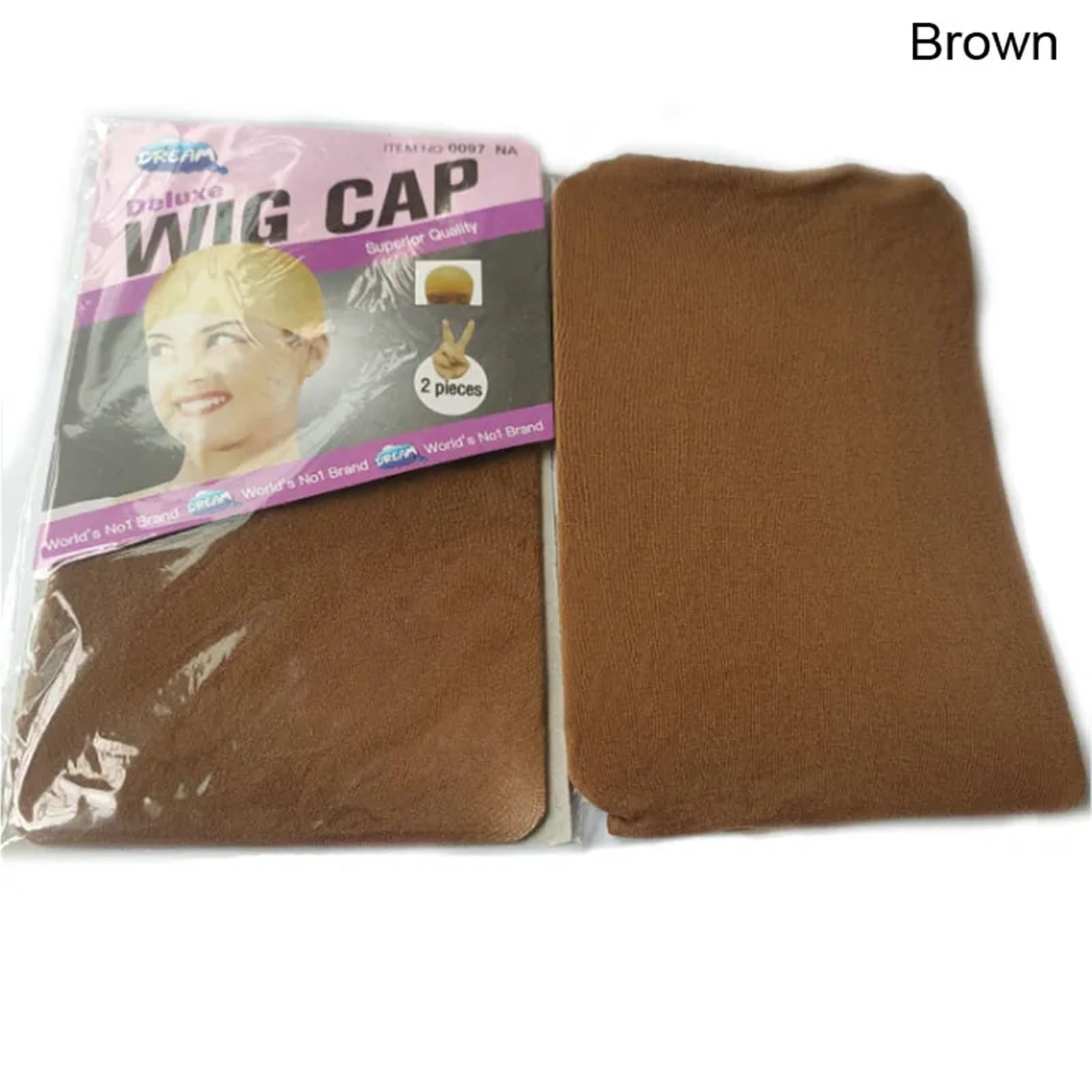 Gorra de peluca 100 Piezas (50 Paquetes) De Redecilla Elástica Nailon For Peluca, Malla For Tejer Pelucas, 2 Por Paquete para fijar la peluca(Light red brown100PC)