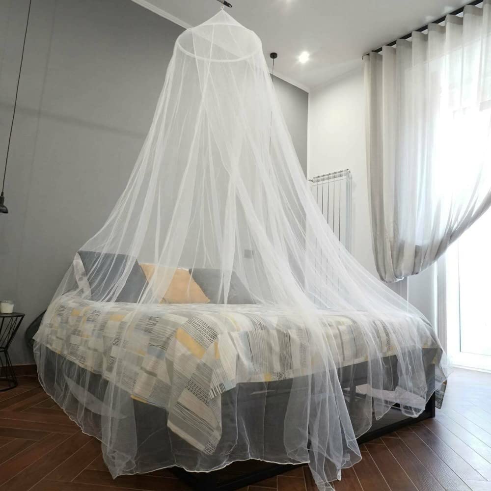 FAST WORLD SHOPPING ® Zanzariera Per Letto Matrimoniale A Baldacchino Tenda Di Protezione Mosquito Killer Telo Zanzare