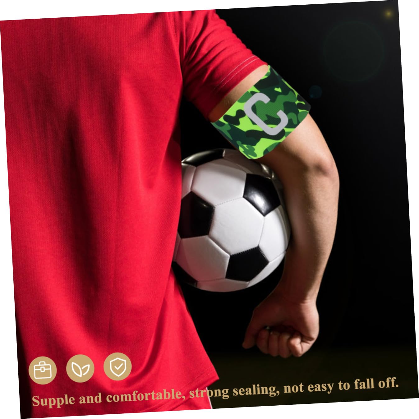 HEMOTON 5 Ensembles Brassard De De Football Bracelets De Joueur Bandes De D'équipe Bandes D'équipe Capitaines Équipement De Football Élastique Manche Nylon 3 Pièces * 5