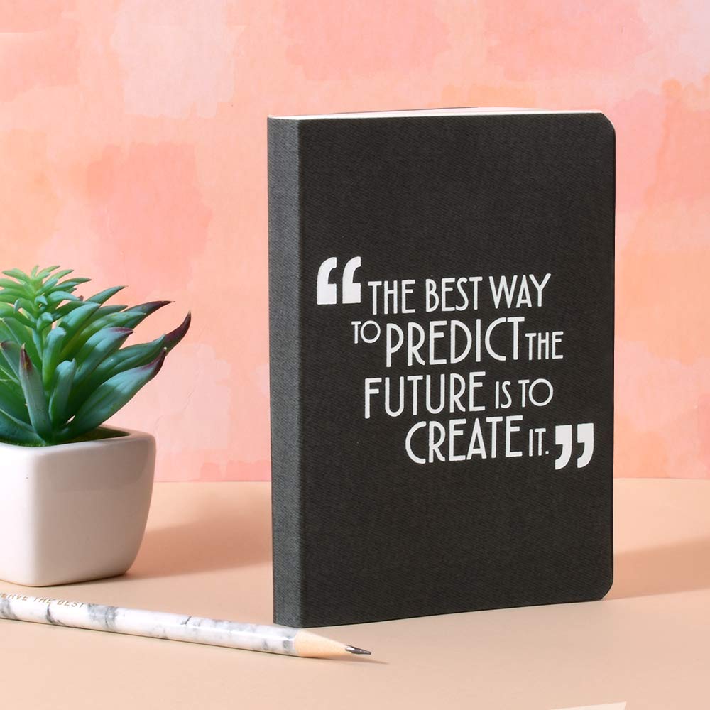DOODLE Future Focus PU Soft Bound Diary Notebook Black (8.5 X 5.5 Inches, 80 GSM, 160 Pages)