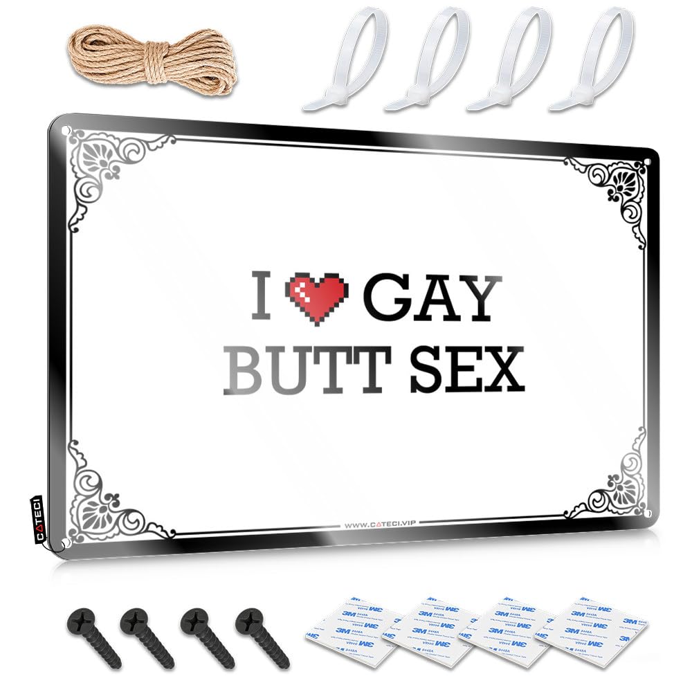 Fzfn Colour Girly Bathroom Decor Vintage Wall Decor Rustic Reusable | I Love Gay Butt Sex Colorful Metal Wall Decor For Entrance Home(30X40cm)