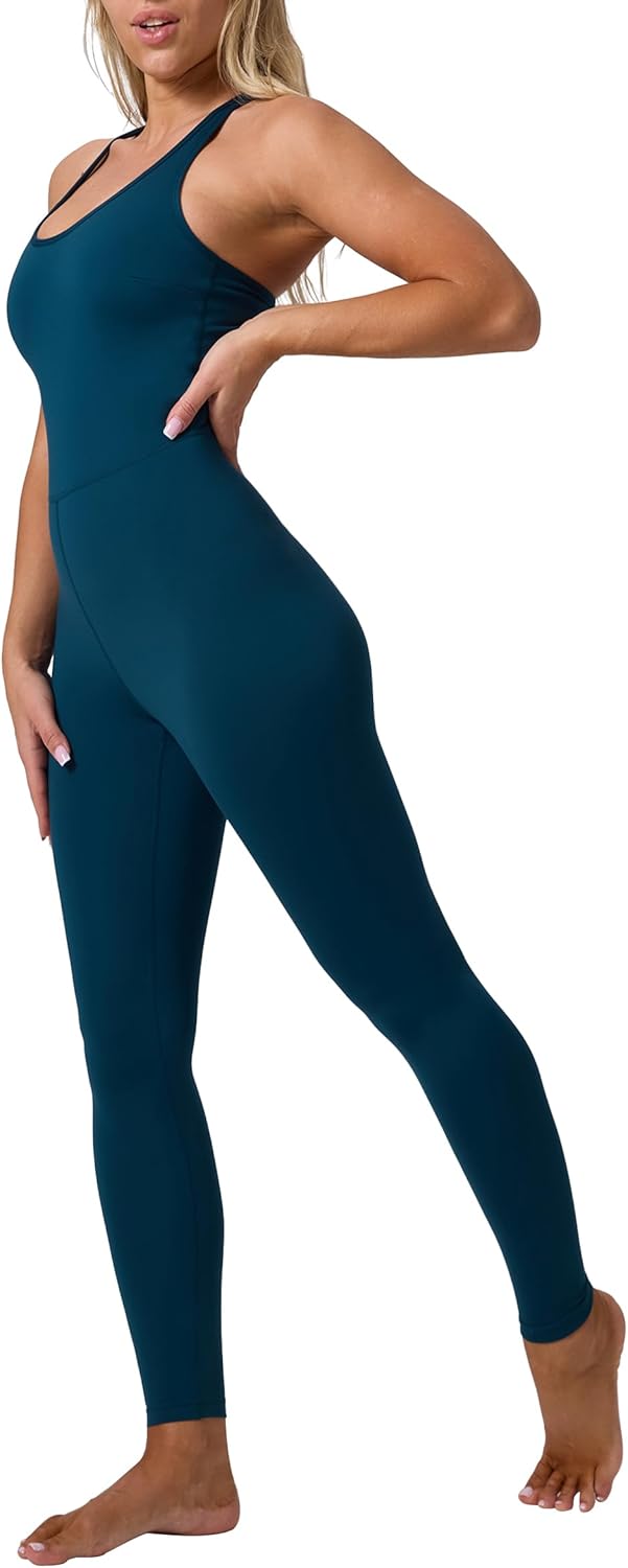 LOVESOFT Women's Sleevesless Bodysuit Dance Unitard, Backless Bodycon Rompers Jumpsuits for Workout Yoga