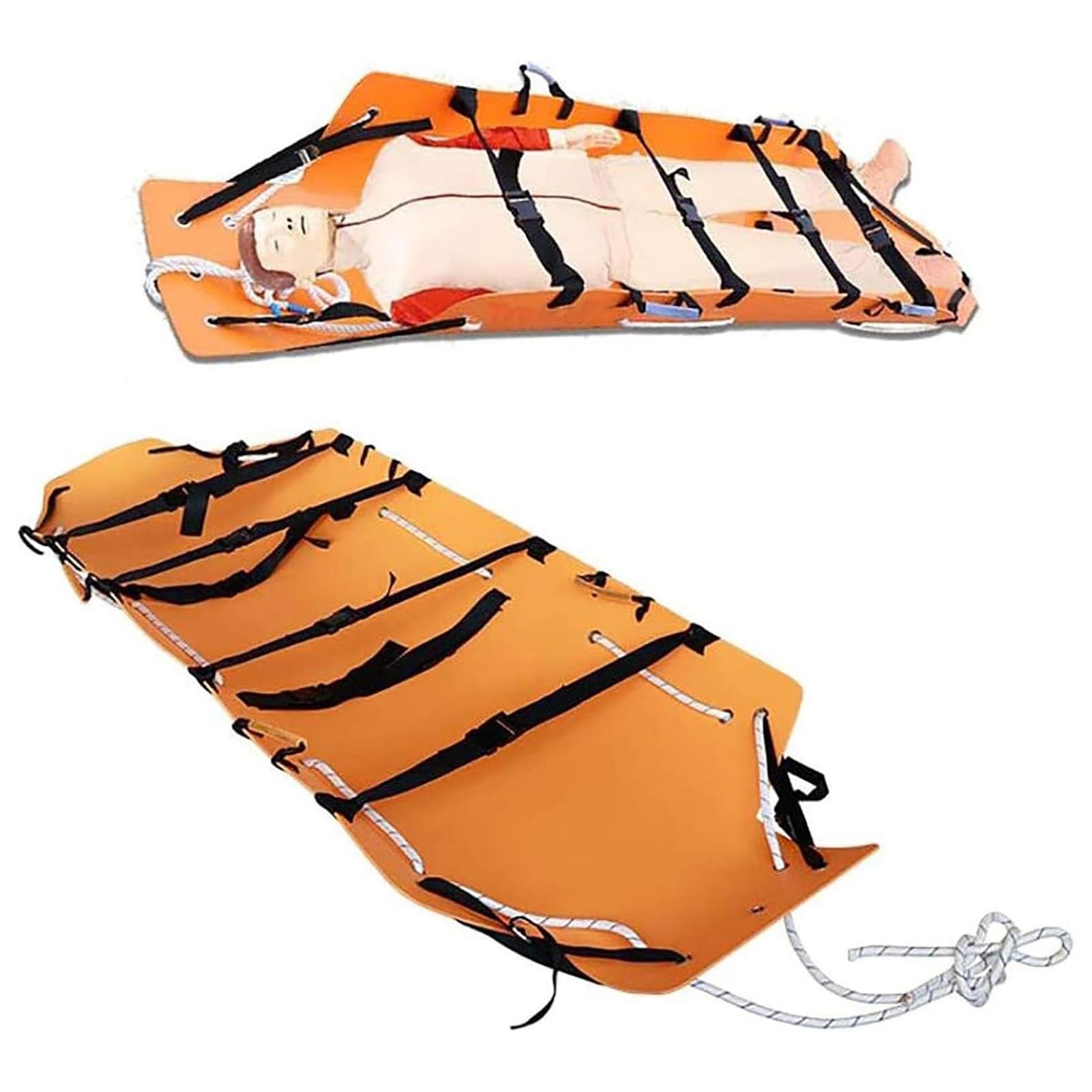 SGKOMN EMT Immobilization, Folding Roll Stretcher, and Emergency Rescue - Portable, Durable PE Plastic Ambulance Stretcher, Mountain Rescue Stretcher, for Patient Transfer