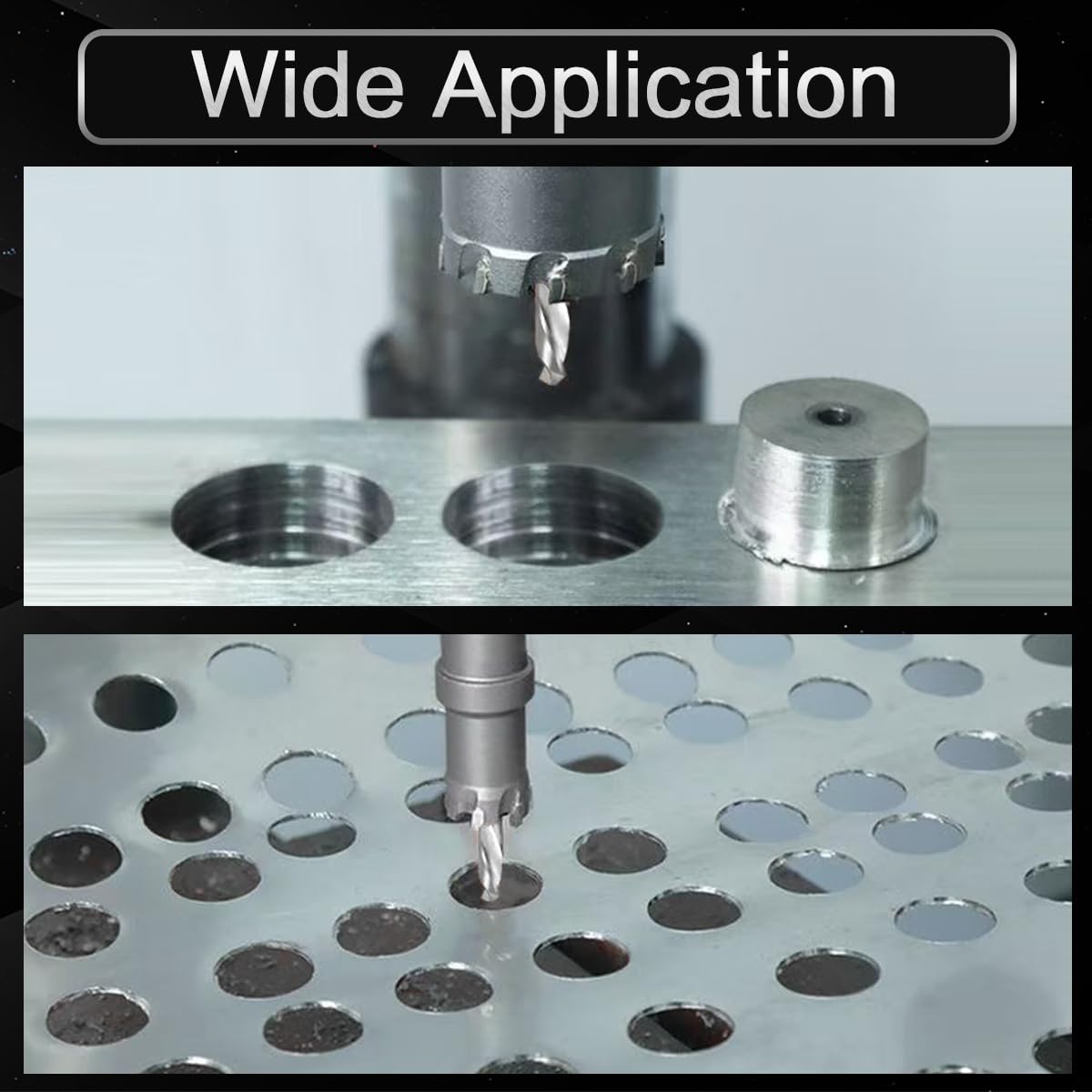 KATUR TCT Punta per sega a tazza in metallo duro 45 mm, Fresa a tazza con punta in carburo di tungsteno, fresa a tazza di grado industriale per acciaio inossidabile, metallo, ferro, lega, rame, legno