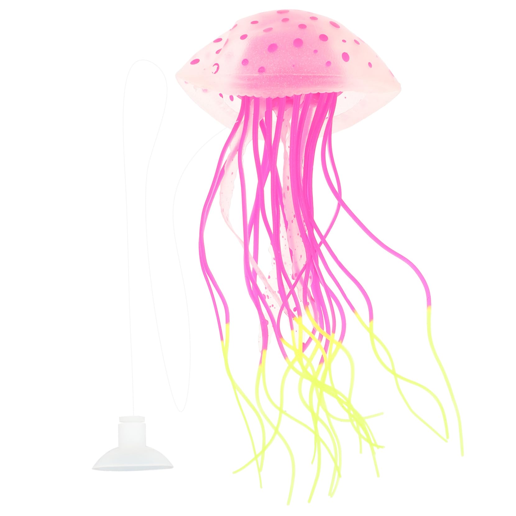 YARNOW Simulated Jellyfish Decoration Glowing Fake Silicone Aquarium Ornament for Fish Tank Night Light Decor