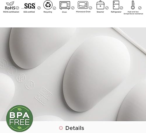 Miniatura 8 de Moldes de silicona para hornear pasteles de mousse, bandeja de silicona 3D para hornear para pastelería, chocolate, trufa, magdalena, galletas,