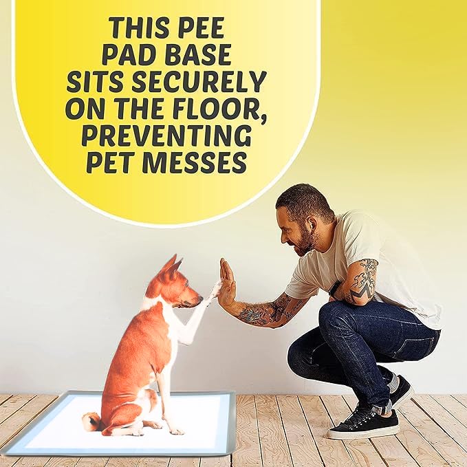 Image of TidyFriend Dog Pee Pad Holder Tray Fits for 36 inch x 36 inch Wee Wee Pee Pads - Stable Grip, Quick-Wipe Silicone Surface Dog Potty Tray Holder for Indoor Flooring Protection (Light Grey)