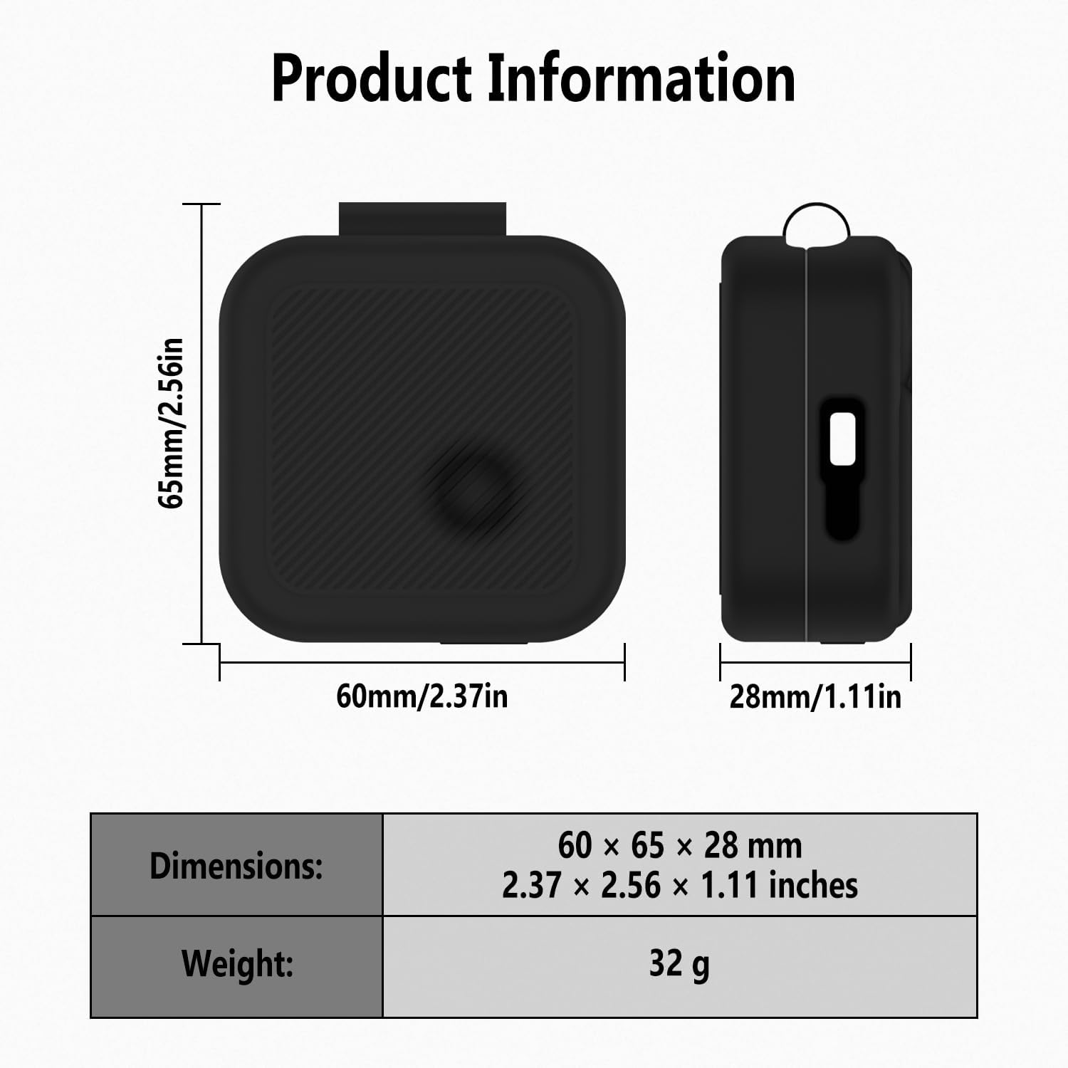 Geiomoo Silicone Case for Nothings Ear (3), Soft Flexible Scratch Resistant Protective Cover with Carabiner (Black) - Image 3