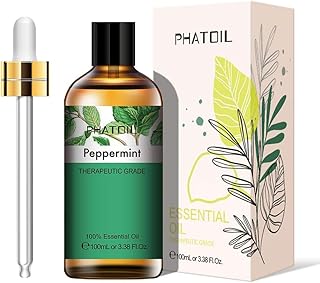 PHATOIL Peppermint Essential Oil 100ML, Pure Premium Grade Peppermint Essential Oils for Diffuser, Humidifier, Aromatherapy, Bath, Candle Making