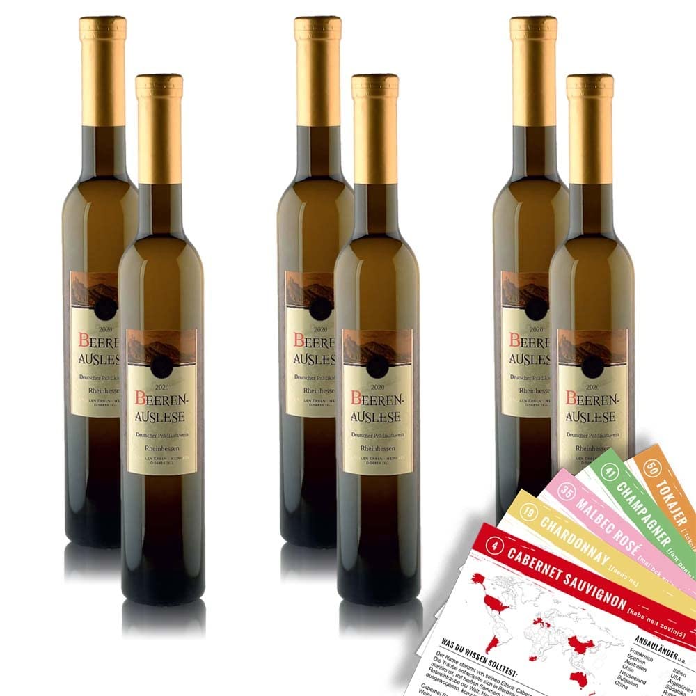 J.Drathen Beerenauslese QmP, süß, sortenreines Weinpaket + VINOX Winecards (6x0,375l)