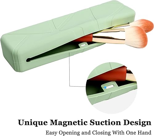 Miniatura 3 de Soporte para brochas de maquillaje de viaje, pequeña bolsa de cosméticos para mujeres, bolsa de silicona para brochas de maquillaje, estuche