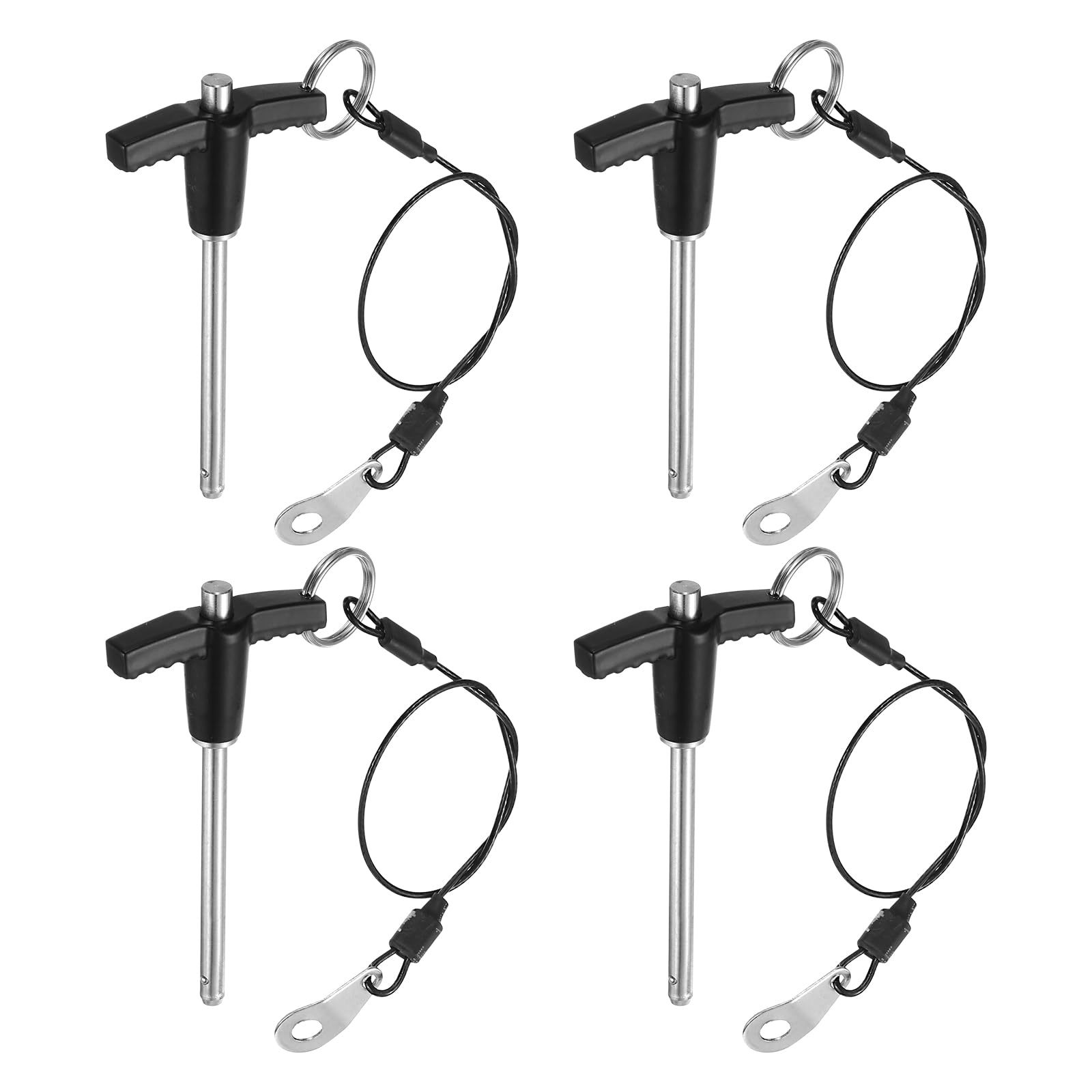 QUARKZMAN 4Pcs Goupilles de Verrouillage de Poignée en T, 5mm x 50mm Longueur d'Utilisation Acier Inoxydable Bouton-Poussoir à Libération Rapide