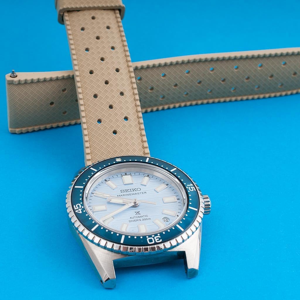 StrapHabit Quick Release Tropical Style FKM Rubber Watch Strap Band 18mm, 19mm, 20mm, 21mm, 22mm