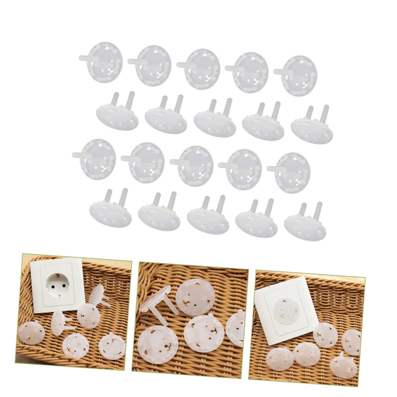 BESTonZON 80 Piezas Tapas Tomacorrientes Tapa Salida Protector Enchufe Pared Enchufes Electricos Perros Juguete Para Niños Abs Tapa Protección Antideslizante Bebé