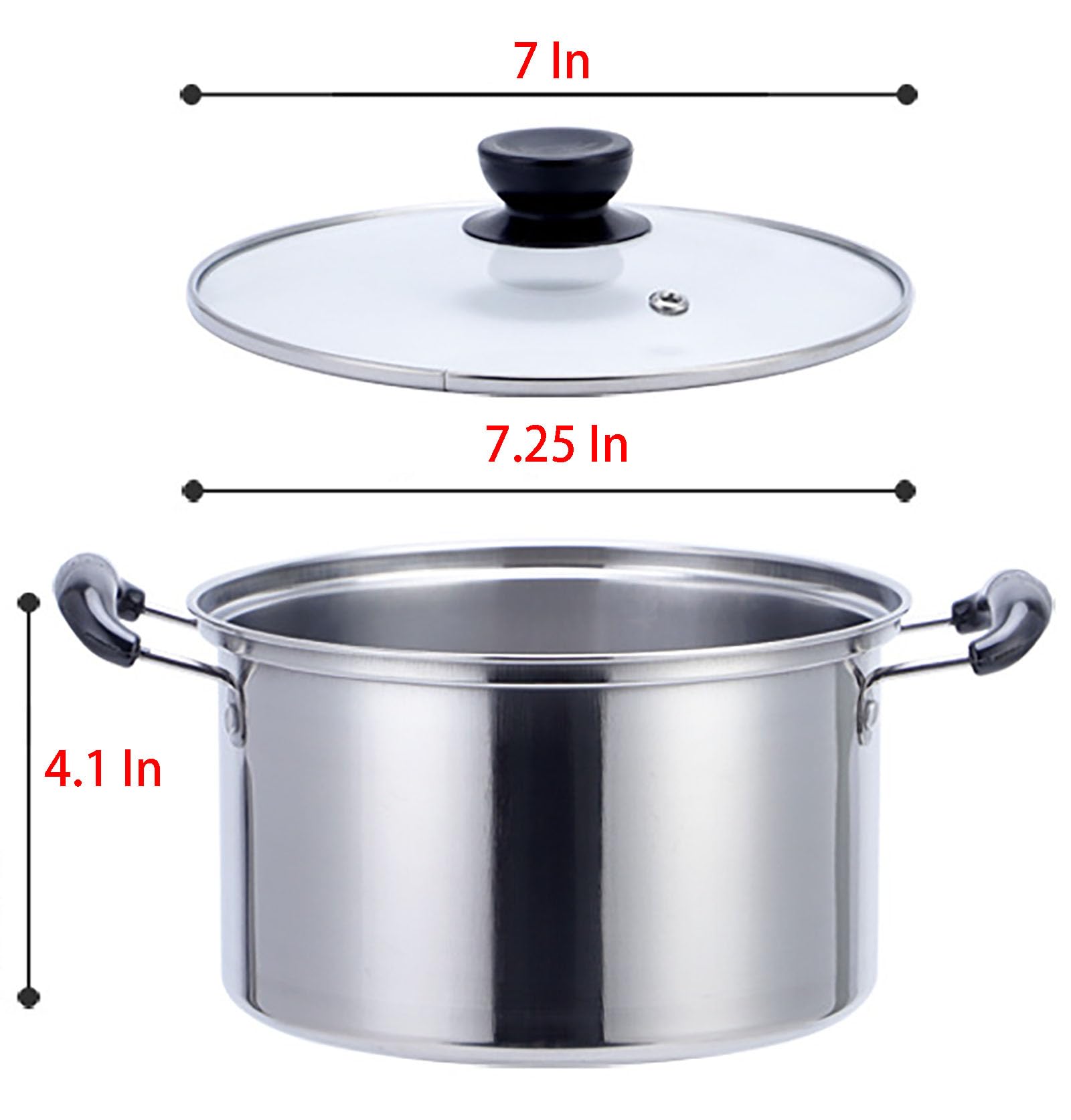 Stainless Steel Saucepan - 1.6L Milk & Soup Pot -2