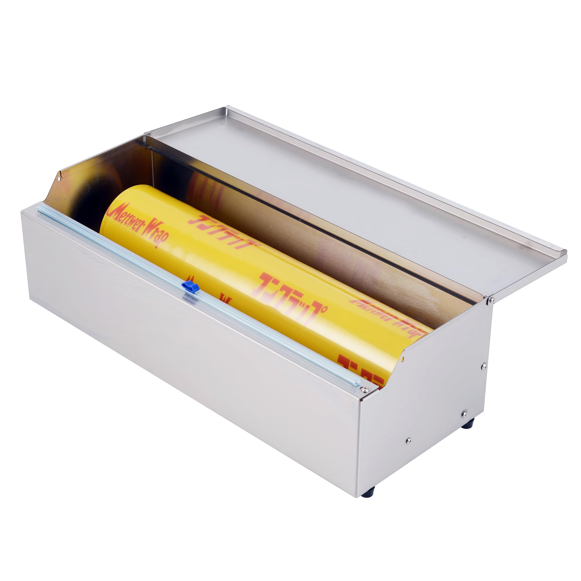 Plastic Wrap Dispenser with Slide Cutter for Busy Kitchens and Commercial Use – Fits Cling Wrap