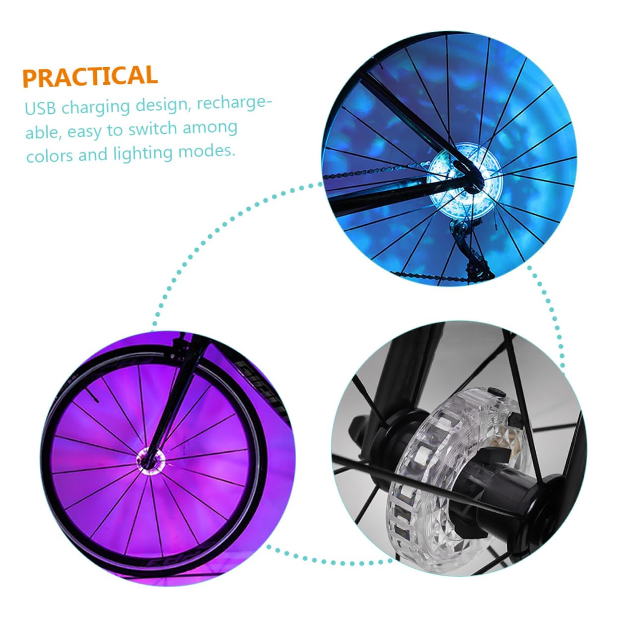 Toyvian Curseur Flash Intelligent éclairage de vélo décoratif Feux de Roue de vélo d'équitation lumière LED de Roue de vélo lumières LED vélo Lampe de vélo décorative Plastique Blanche