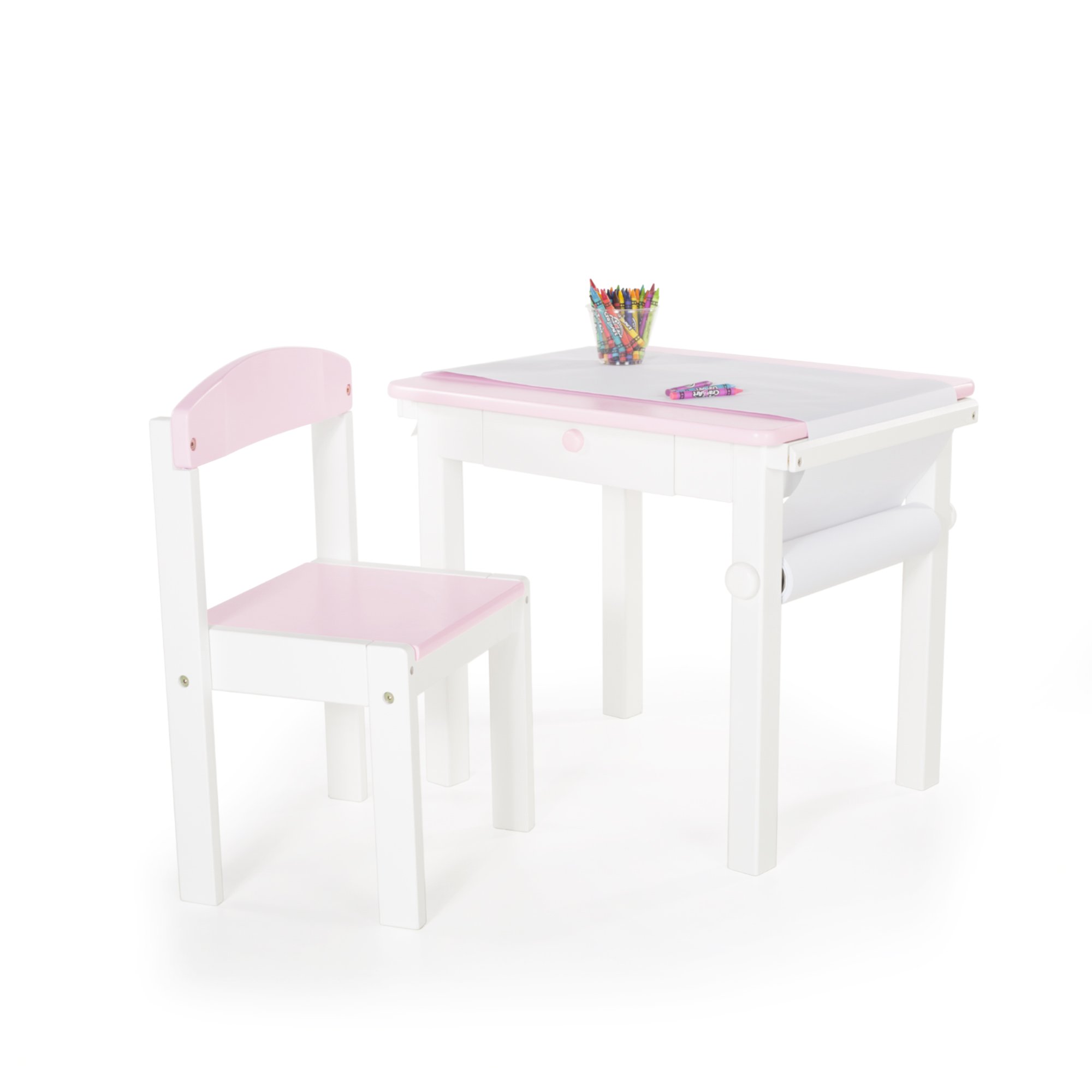 Guidecraft Art Table And Chair Set Pink For Toddlers Kids
