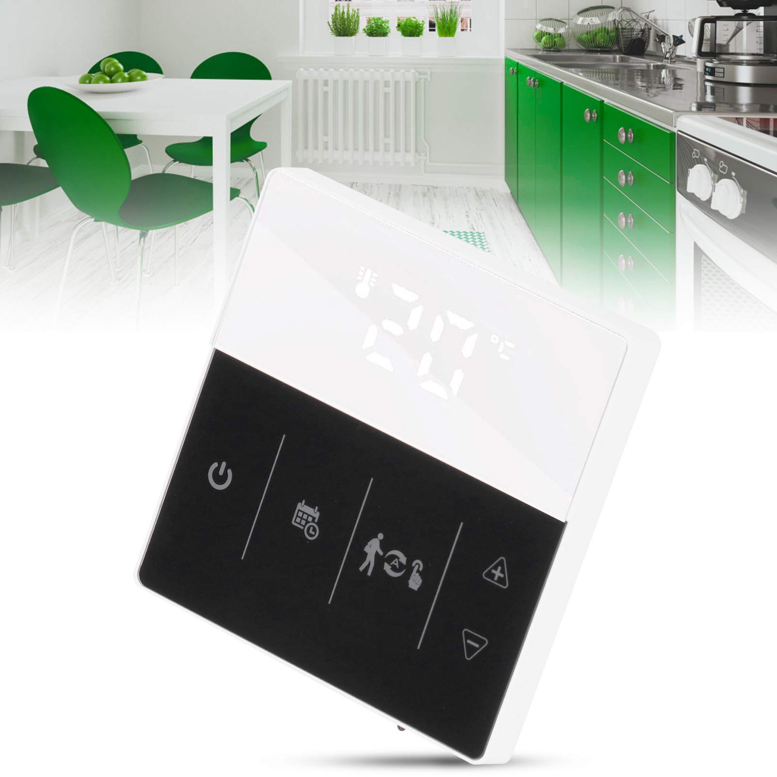 Generic Controlador de Temperatura de la Pared de Termostato Digital para Calefacción del Piso del Calentador de Agua con Programación Semanal para el Hogar (Blanco Negro)