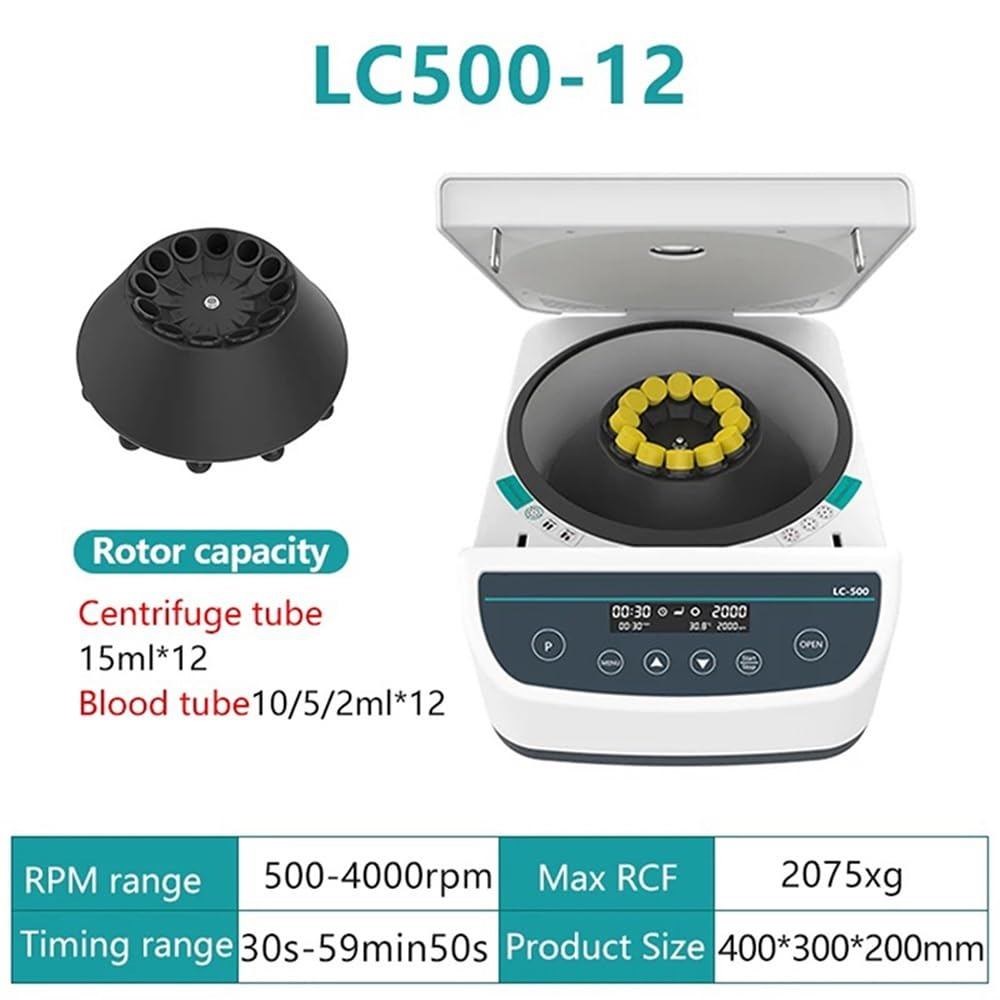 Centrifugeuse de laboratoire for tubes de prélèvement de 2/5/10 ml et tubes à centrifuger de 15/50 ml(LC500-12(PRP))