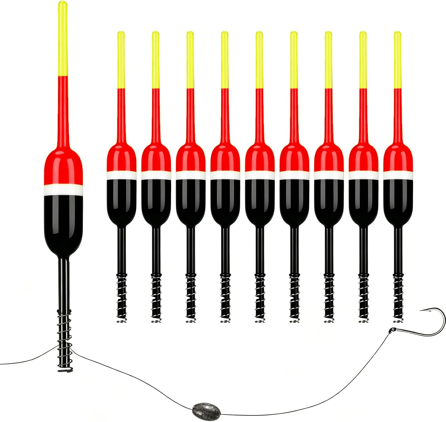 Slip Bobbers Fishing Floats and Bobbers for Crappie Catfish 10Pcs