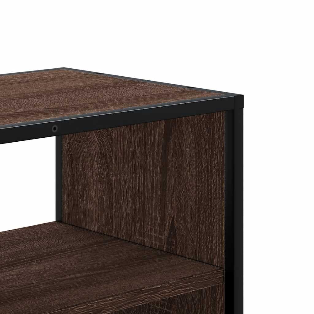 TV-Schrank Braun Eiche 80x31x39,5 cm, Holzwerkstoff und Metall, Modernes Design für Wohnzimmer, Schlafzimmer, Robustes Media Center