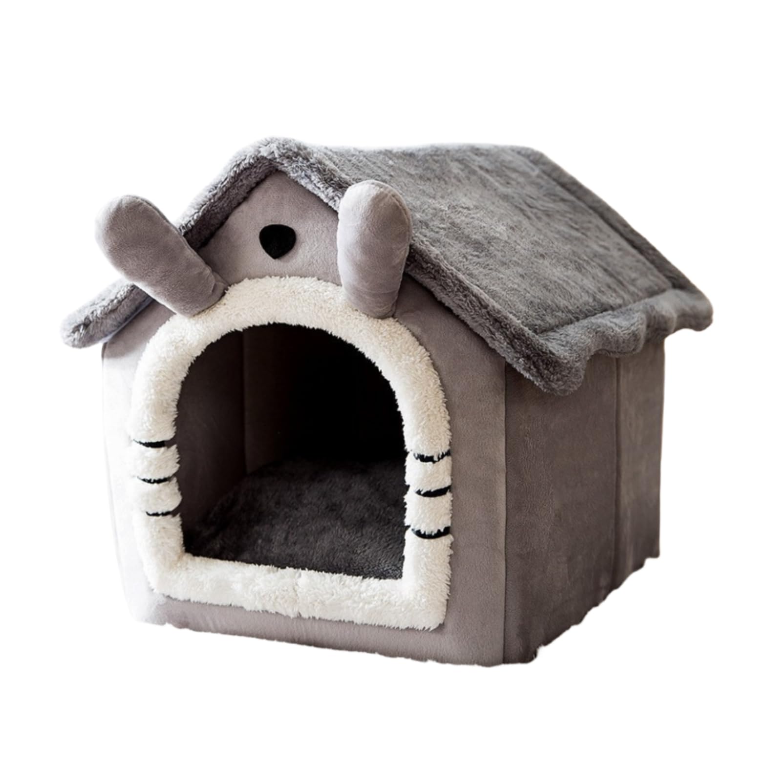 Niche pour chat design dôme en coton premium et peluche haute résilience