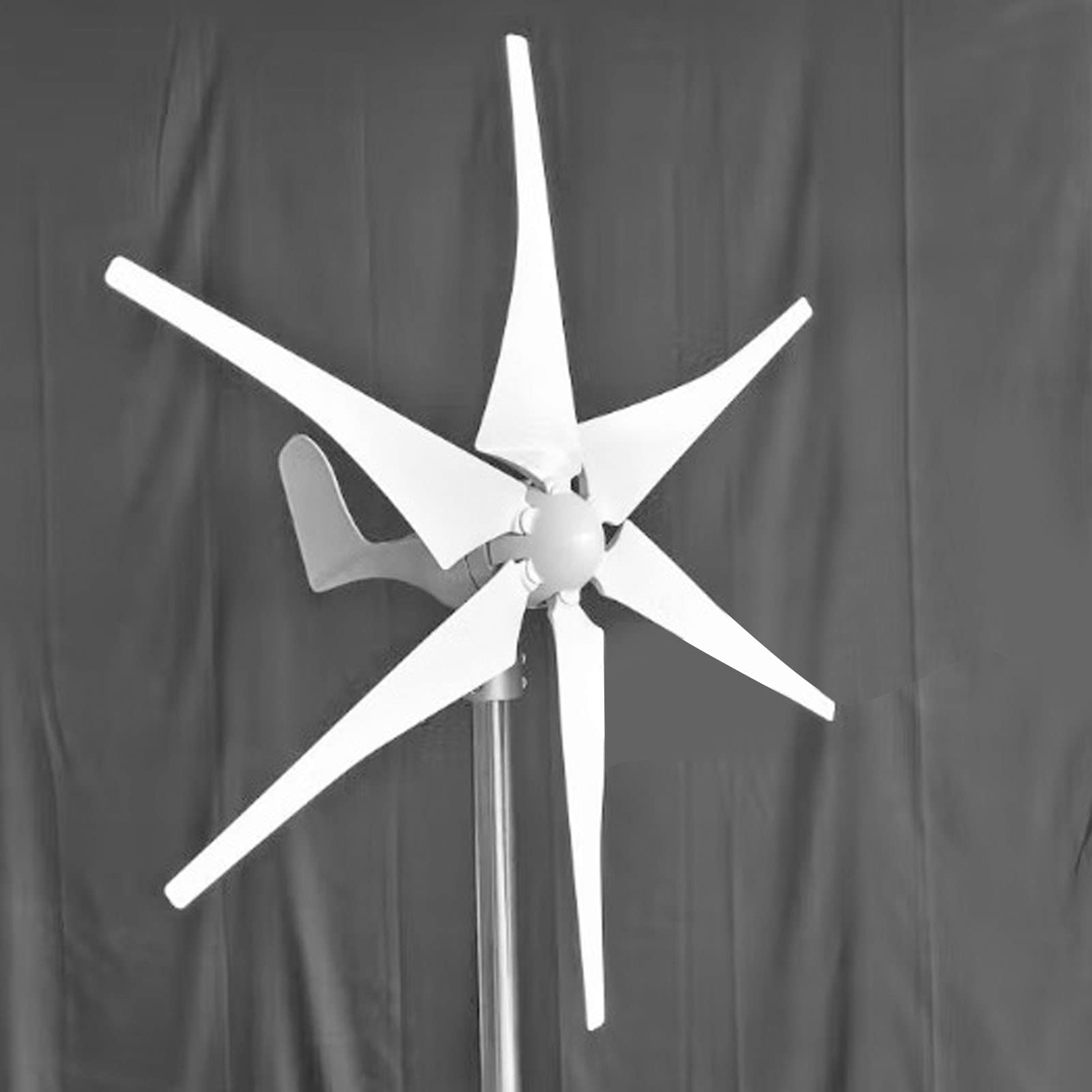 Zerodis Zestaw Generatora Turbiny Wiatrowej 200 W ze Sterownikiem, 3-fazowa Pionowa Turbina Wiatrowa z Magnesami Trwałymi, 6-łopatkowa Konstrukcja z Włókna Nylonowego, Funkcja Automatycznego (DC12V)