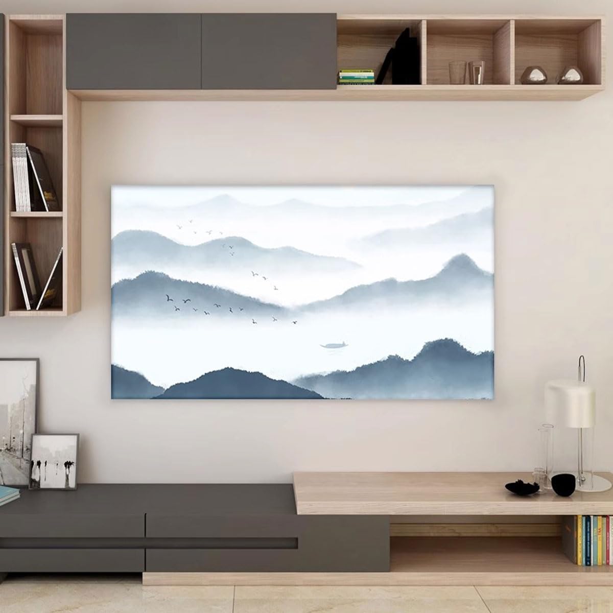 Couverture de Protection d'Écran pour TV LED LCD Moniteur 55-60 Pouces Tissu Élastique Mural Imperméable